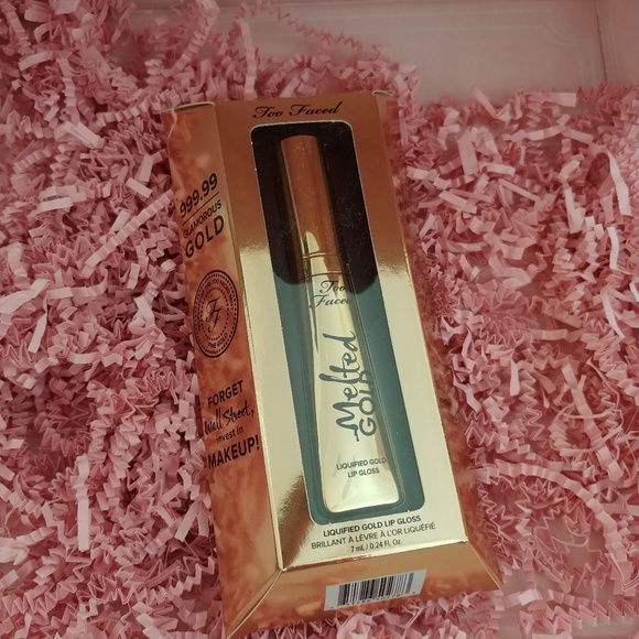 Too Faced Makeup Firm Nwt Too Faced Melted Gold Lip Gloss